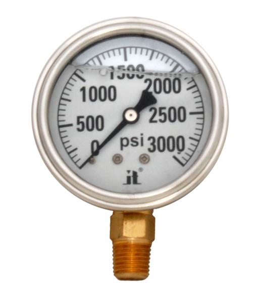 Zenport Zen-Tek Manómetro LPG3000 Medidor de presión lleno de glicerina líquida 0-3000 Psi