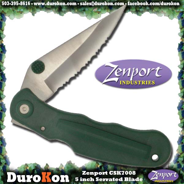 Zenport Folding Knife Couteau, 5 ", pliant, dentelées.